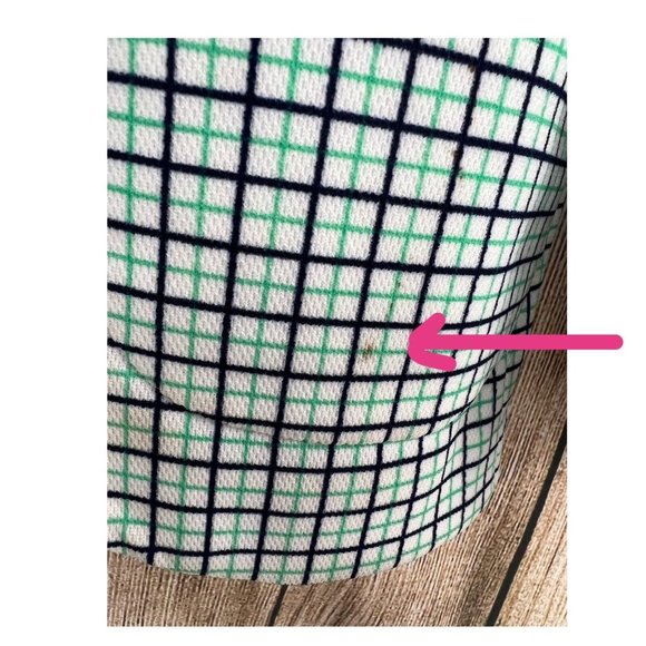 Vtg 70s Women Plaid Jacket Tag Sz 12 Blue Green Polyester Double Knit Mod Retro - Picture 10 of 11